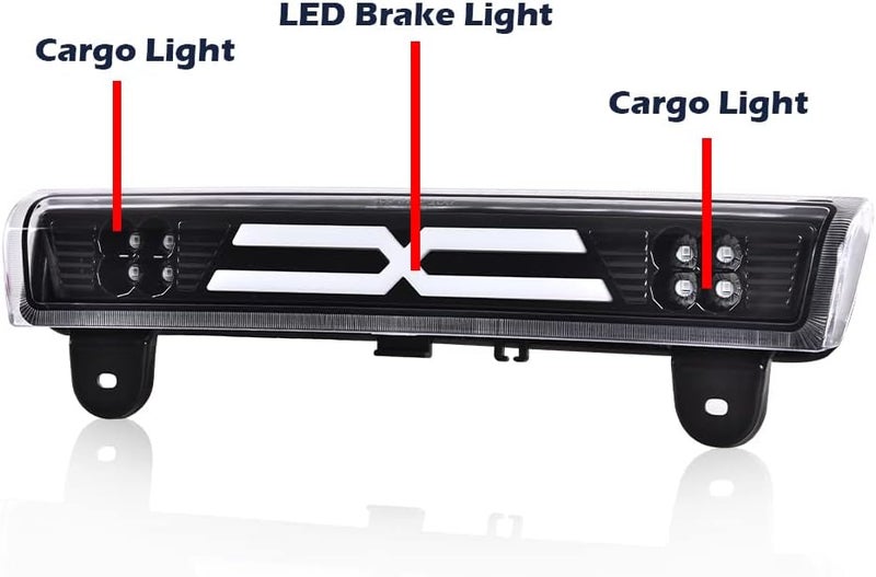 GPLUS 3rd Third Brake Light LED Compatible with Chevy Suburban/Tahoe 1500 2500 2000-2006,Fit GMC Yukon/GMC Yukon XL 1500 2500 2000-2006 X Type High Mount Stop Lamp Clear Lens - Image 2